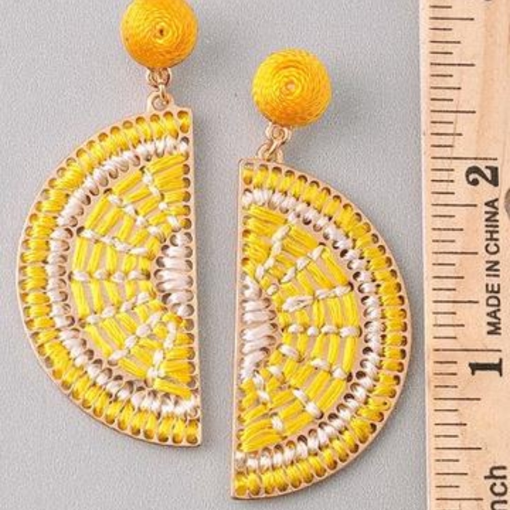 Threaded  Lemon Earrings